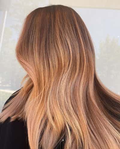 Rich golden blonde, dimensional haircolor with Wella Professionals.