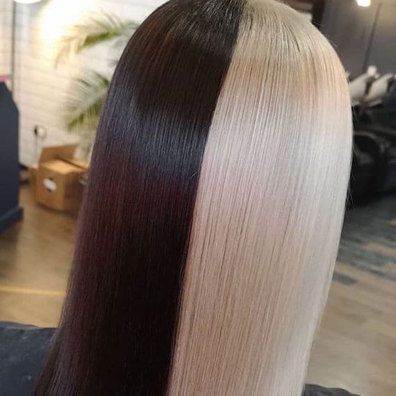 Upper Half Color 6 Bold Half and Half Hair Color Ideas | Wellastore US